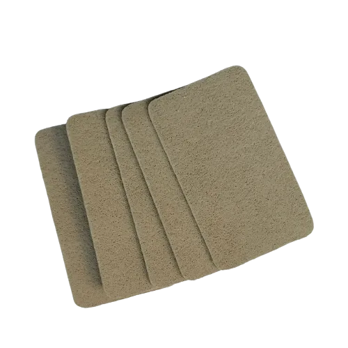 Imitatielederen eindstuk voor tassenband - zandkleur- 25 mm x 45 mm - 5 stuks